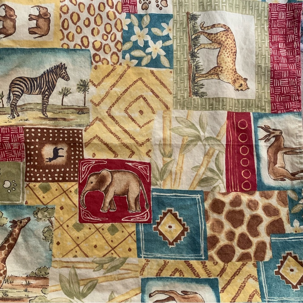 Vintage Avon Home Lot Of 9 African Animal Print 100% Cotton Napkins 16 3/4”